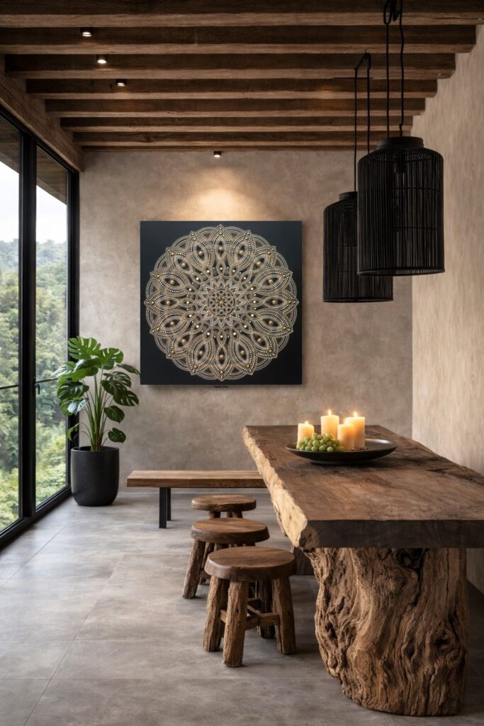 Mandala of Abundance & Harmony created as a custom artwork for a private family residence.
Passed on without words. 130x130cm