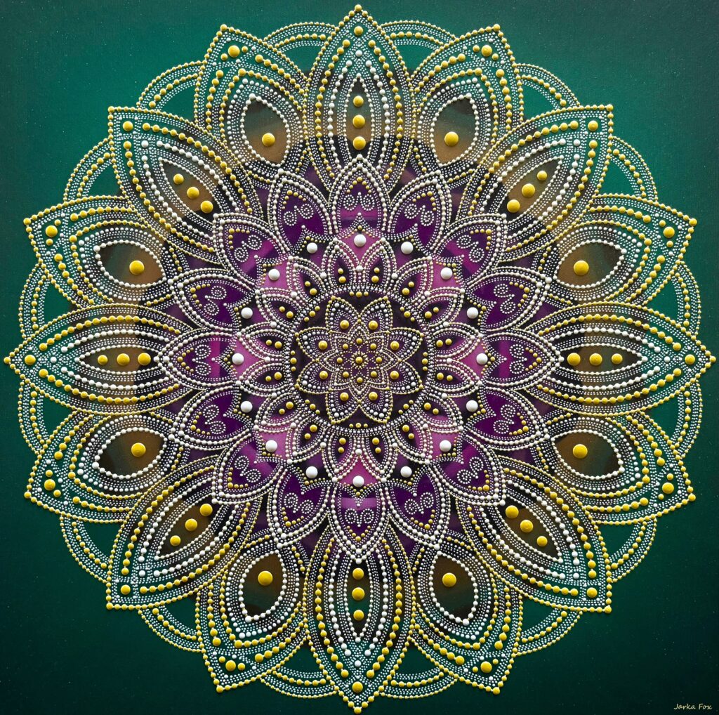 Mandala of a Happy Life, Love & Harmony created as a custom artwork for a soft interior. A space that feels like home — in every sense.